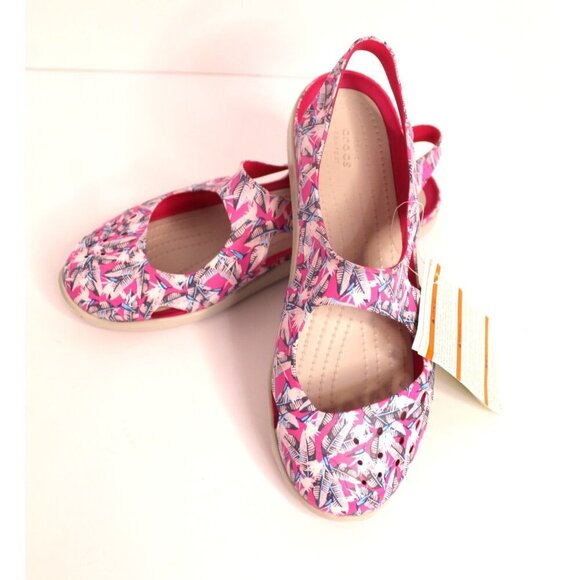 Crocs Shoes Swiftwater Wave Women's 9 Graphic Candy Pink Mary Jane Style NWT - Picture 9 of 9